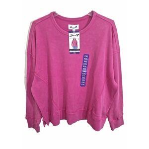 Women's Seven 7 Waffle Crewneck Size XXL Bright Pink 🩷 NWT  Pullover